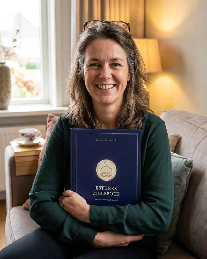 Esther met haar Zielsboek